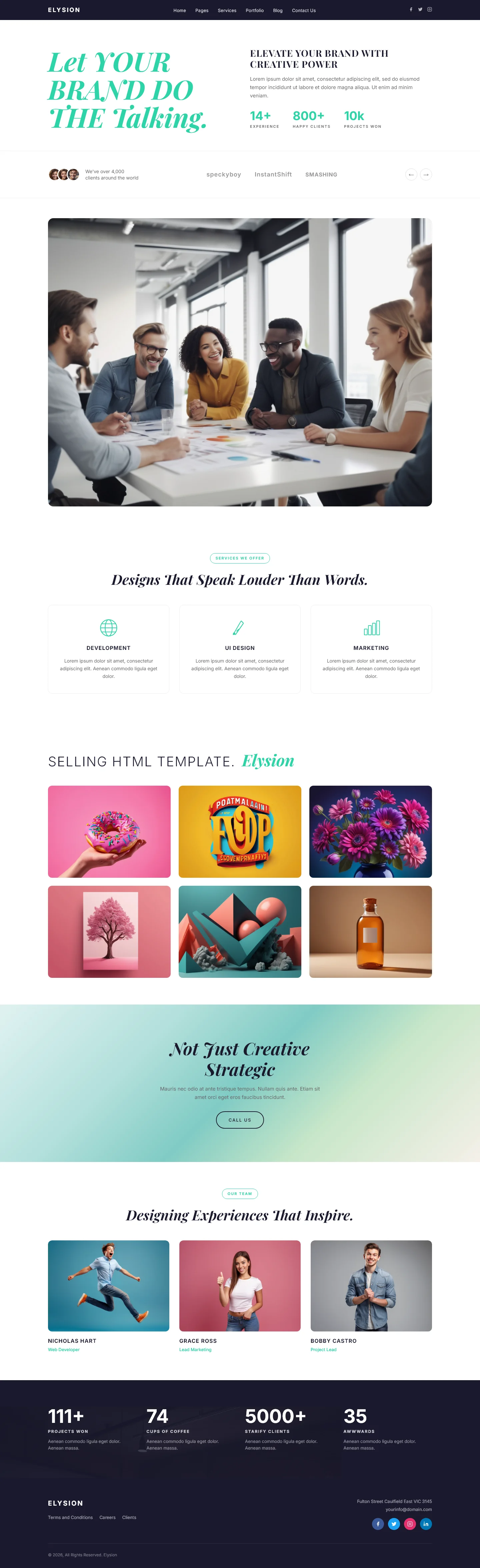 Elysion | Hotel & Hospitality — Free HTML5 Tailwind CSS Website Template Preview