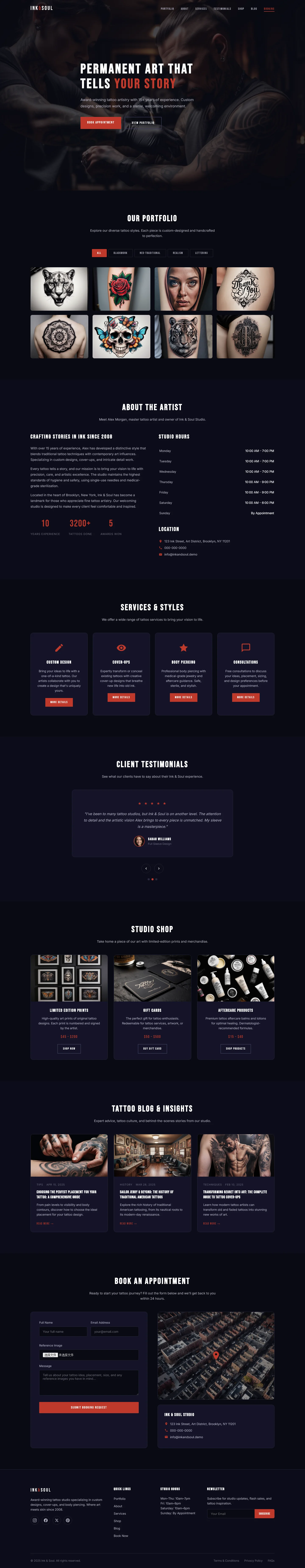 Welcome to Ink & Soul | Beauty & Salon — Free HTML5 Tailwind CSS Website Template Preview