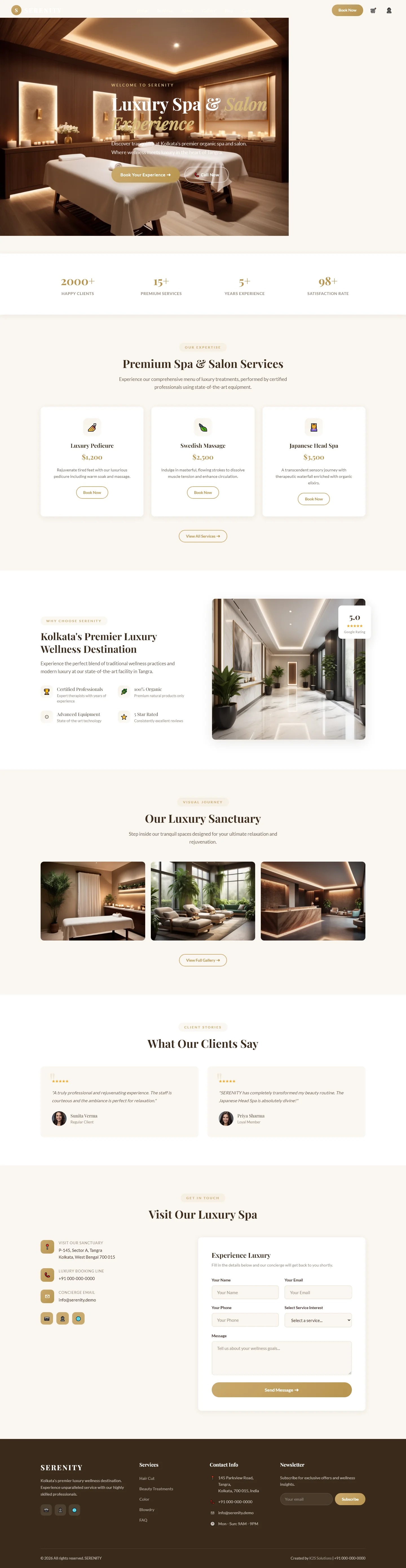 Serenity - Spa & Wellness | स्पा और वेलनेस — Free HTML5 Tailwind CSS Website Template Preview