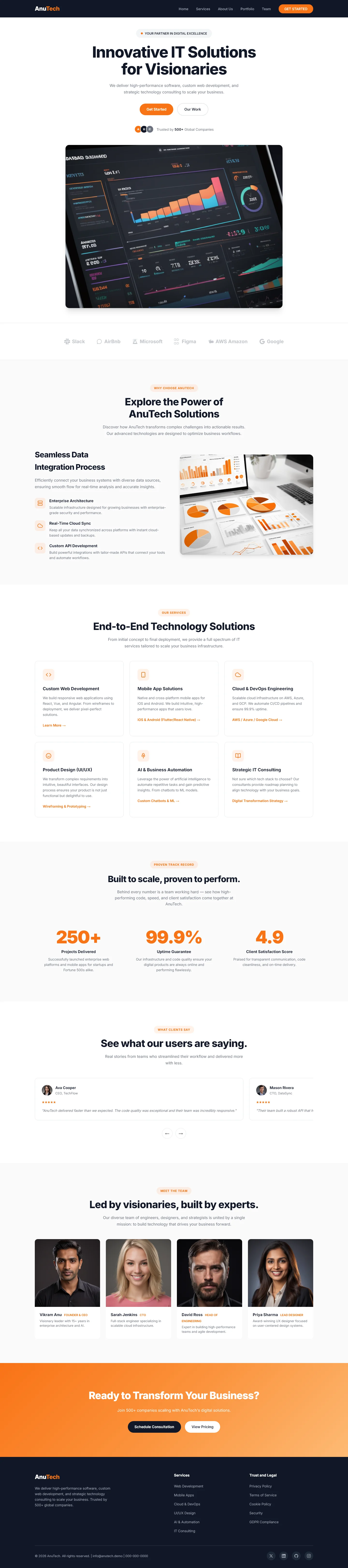 AnuTech - Innovative IT Solutions for Visionaries | IT और सॉफ़्टवेयर — Free HTML5 Tailwind CSS Website Template Preview