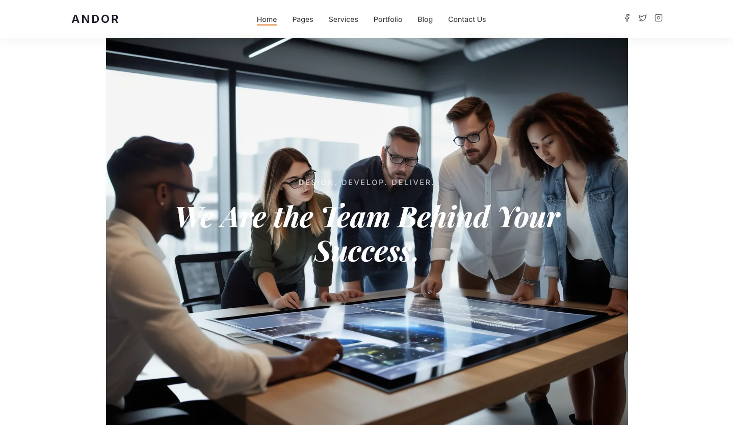 Andor | बिज़नेस और कंसल्टिंग — Free Business & Consulting Website Template | HTML5 Tailwind CSS