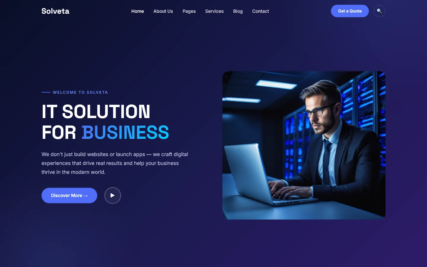 Solveta: IT Solutions for Modern Business | IT और सॉफ़्टवेयर — Free IT & Software Website Template | HTML5 Tailwind CSS