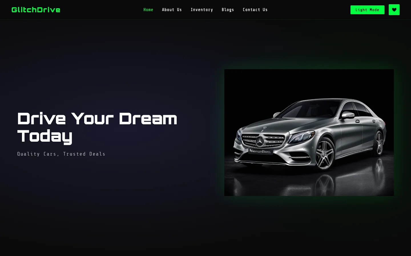 GlitchDrive | Automotive — Free Automotive Website Template | HTML5 Tailwind CSS