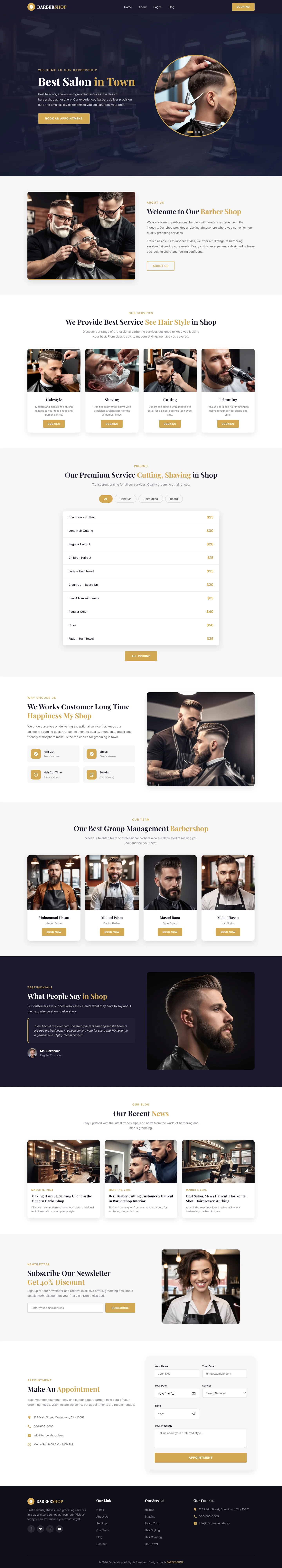 Welcome to Barbershop | Beauty & Salon — Free HTML5 Tailwind CSS Website Template Preview