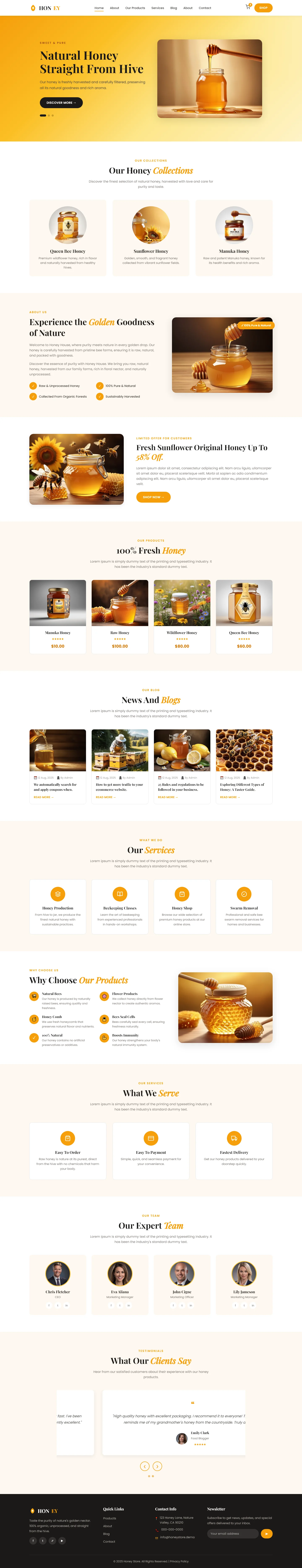 Honey Store: Natural Honey Straight From Hive | रेस्तरां और फ़ूड — Free HTML5 Tailwind CSS Website Template Preview