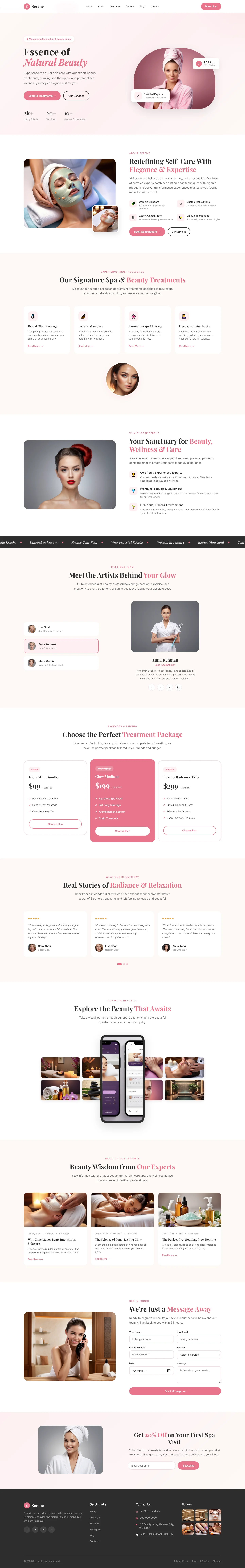 Serene - Spa & Beauty | स्पा और वेलनेस — Free HTML5 Tailwind CSS Website Template Preview