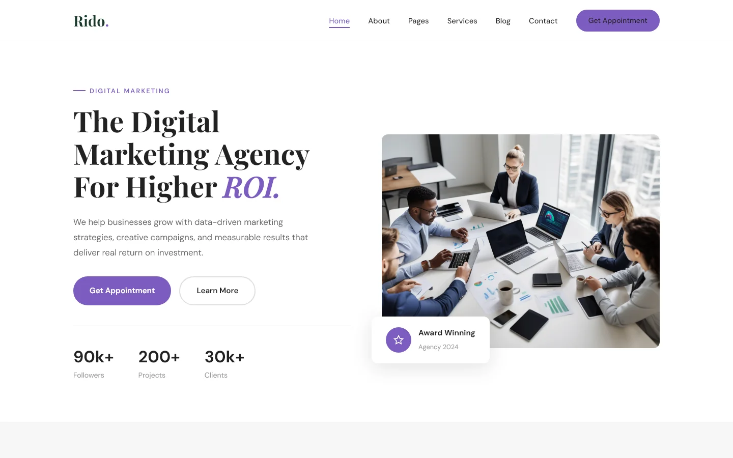 Rido | बिज़नेस और कंसल्टिंग — Free Business & Consulting Website Template | HTML5 Tailwind CSS