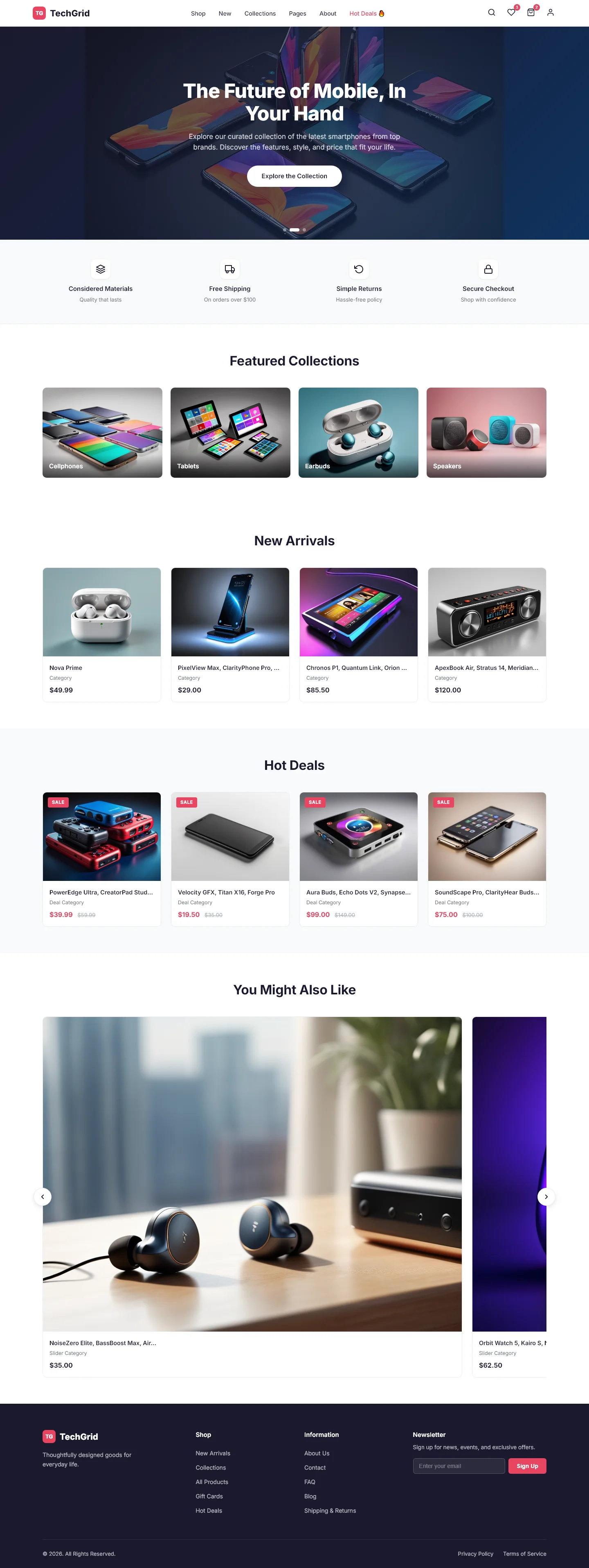 TechGrid - Mobile & Phones | Mobile & Tech Repair — Free HTML5 Tailwind CSS Website Template Preview
